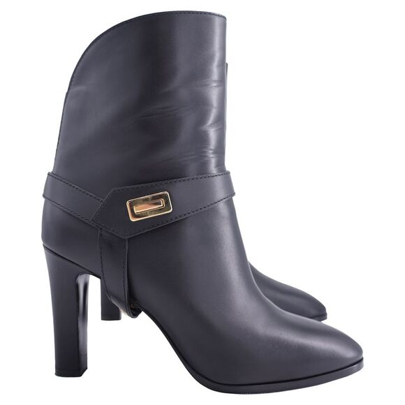 Givenchy Eden Heeled Ankle Boots in Black Leather - Picture 1 of 8